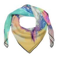 DuduYH Cute Owl Women Hair Scarf Square Silk Like Head Scarves Handkerchief Satin Neck Scarf