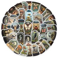 50 Pieces Vintage Mysterious Creature Stickers,Bats,Bees,Owls,Crows Aesthetic Micro-World Waterproof