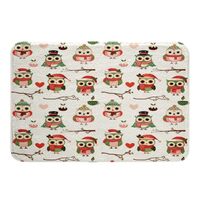 Feelyou Red Green Owl Bathroom Rugs 20"x32" 3D Animal Printed Bath Mats for Bathroom for B