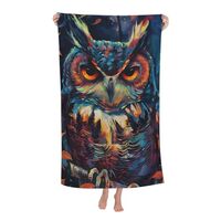 VANZEV Owl Beach Towel 31inx51in, Bird Sand-Free Microfiber Bath Towel Ultra Soft Quick Dry Pool Tow