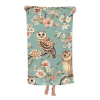 VANZEV Cute Owl Beach Towel 31inx51in, Animal Sand-Free Microfiber Bath Towel Ultra Soft Quick Dry P