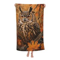 VANZEV Owl Beach Towel 31inx51in, Woodland Sand-Free Microfiber Bath Towel Ultra Soft Quick Dry Pool