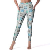 High Waisted Leggings for Women, Owl Soft Yoga Pants Workout Leggings with Pockets Black