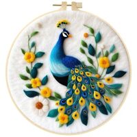Needle Felting Kit, Felting Kit, Owl, Cat, Peacock, Swan Butterfly Felting Kit for Beginners Adult, 