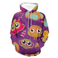 rladv Owl Hooides Men And Women Hooides Long Sleeve Sweaters Pullover Fall Outfits M