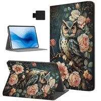 Tudguiloae 7" for Kindle Paperwhite 12th Generation Case, Owl Floral Auto Sleep/Wake PU Leather