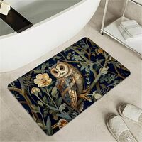 ZHUZHISHAN Diatomaceous Earth Bath Mat,owl Out Standing Floral Non-Slip Volume Super Absorbent Fast
