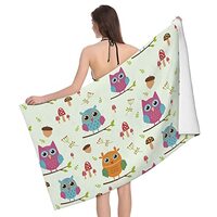 HQFFPOO Owl Microfiber Beach Towels Quick Dry Oversized Bath Towels for Adults Lightweight Pool Towe