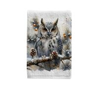 ALAZA Hand Towel Set of 1 100% Cotton Bath Towels Owl Branch for Bathroom Housewarming Decor Gifts