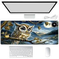 Heated Mouse Pad Hand Warmer, Warm Desk Pad Mousepad Desk Mat with 3 Levels Heating and 3 Hours Auto