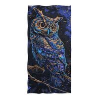 ALAZA Blue Owl Beach Towel, Absorbent Quick Dry Swimming Yoga Beach Towels, 31x71in Sand Free Microf