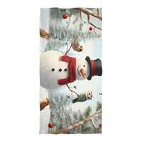 ALAZA Snowman Winter Bird Owl Beach Towel, Absorbent Quick Dry Swimming Yoga Beach Towels, 31x71in S