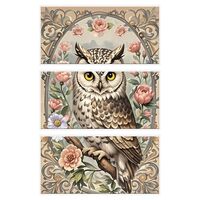 HICOHAND Rub on Transfers for Crafts, 3 Sheets Vintage Owl 5.91 * 11.81in/15 * 30 cm Rub on Transfer