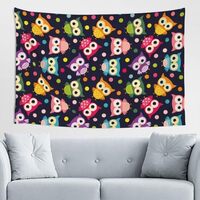 TZTTZT Tapestry for Bedroom, Cartoon Cute Colorful Owls Tapestry Wall Hanging Decoration for Bedroom