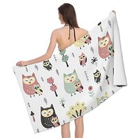 HQFFPOO Owl Microfiber Beach Towels Quick Dry Oversized Bath Towels for Adults Lightweight Pool Towe