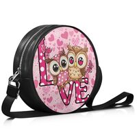 Coldinair Owl Valentine's Day Crossbody Bags for Women Pink Love Heart Small Tote Satchel Handb