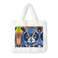 Blue Owl 1 Plush Handbag Daily Travel Shopping Commuting Cute Pouch Printing Package Winter Men Wome