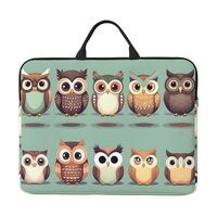 Cartoon Owls Cute Print Stylish 14-Inch Water-Resistant Laptop Bag Laptop Carrying Case For Men Wome