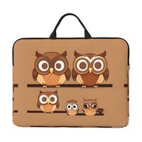 Cute Big Brown Cartoon Owls Print Stylish 14-Inch Water-Resistant Laptop Bag Laptop Carrying Case Fo