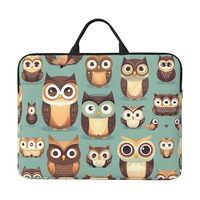 Animal Cartoon Owls Cute Print Stylish 14-Inch Water-Resistant Laptop Bag Laptop Carrying Case For M