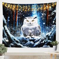 Erosebridal Kids Owl Small 51X59 Tapestry Wall Hanging Winter Jungle Wildlife Tapestry For Girls Boy