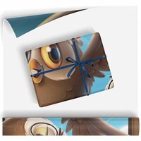 Christmas Owls On Tree With Snow Wrapping Paper Rolls Birthday Party - Colorful Gift Wrap - 58 Inch