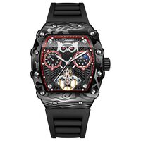 DAXIAOYU Fashion Owl Skeleton Automatic Watch for Men Tourbillon Mechanical Wristwatch Luminous Moon