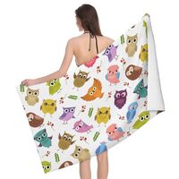 HQFFPOO Owl Microfiber Beach Towels Quick Dry Oversized Bath Towels for Adults Lightweight Pool Towe