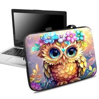 BFDHGQZC Owl Flowers 13-14 inch Laptop Sleeve Bag with Handle Notebook Sleeve PC Messenger Bag Durab