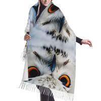 Hiioyt Snowy Owl Eyes Stylish Scarfs Fall Winter Scarves Shawls And Wraps For Women For All Season C