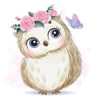 Cute Little Owl Size 2" or 4" or 6” Genuine Vinyl Sticker Decal - Graphic - Auto, Wa