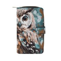 GHBNK Women's Leather Wallet Long Wallet for Men Animal Cute Owl Wristlet Wallets with 12 Card 