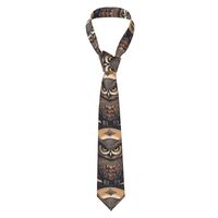 MJHKXLJ Owl Beliefs Prints Men's Necktie - Premium Polyester Fiber Tie for Business, Parties, a