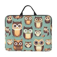 Animal Cartoon Owls Cute Print Laptop Bag Water Resistant Computer Bag Laptop Case Work Travel And E