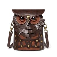 Creative Owl Crossbody Bag for Women Lovely Animal Shoulder Bag PU Leather Bag Medieval Handbag Coin