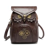 PU Leather Bag for Women Creative Phone Bag Medieval Shoulder Bag Cartoon Owl Crossbody Bag Shopping