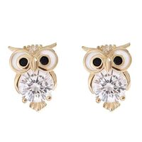 coadipress Owl Tiny Stud Earrings for Women Cute Dainty Owl Crystal Cartilage Studs Earrings Creativ
