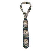 KVCBUYK Owl at Night Prints Men's Necktie - Stylish and Durable Polyester Tie for Business, Wed