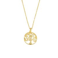 IQIC Tree of Life Necklace for Women Cute Gold Owl Pendant Necklace Vintage Gold Crystal Choker Chai