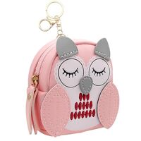 Beljeley Cute Owl Keychain for Women - Adorable Bag Charm with Closed Eyes, Colorful Feathers, Fun K