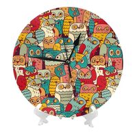 Buewutiry Wall Clocks Battery Operated 10 Inch - Funny Owl Bird Modern Silent Small Wall Clocks for 