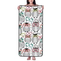 DXITROMI Cotton Bath Towels for Bathroom - Microfiber Towels for Body Bath Sheets, Owl with Glasses 