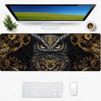 Elegant Owl Gaming Mouse Pad, Desk Mat, Non-Slip Rubber Base Cool Aesthetic MousePads for Computer L