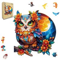 Wooden Puzzles for Adults Owl Jigsaw Puzzles 300 Piece,Thanksgiving Birthday Gifts Family Game,Uniqu