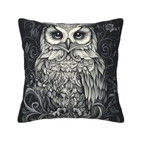 Xukor Corduroy Throw Pillow Covers, Cute Witchy Owl Pillow Covers, Soft Square Pillow Cases for Couc