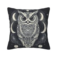 Xukor Corduroy Throw Pillow Covers, Witchy Owl Moon (004) Pillow Covers, Soft Square Pillow Cases fo