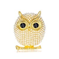 Soumimi Pearl Owl Brooch Pin Gold-plated Brooches for women Animal Jewelry Birthday Christmas Gift f