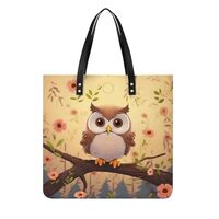 Cute Owl Leather Handbags Crossbody Bags for Women Trendy Vegan Purses Shoulder Handbags with Wide S