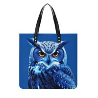 Blue Owl Leather Handbags Crossbody Bags for Women Trendy Vegan Purses Shoulder Handbags with Wide S