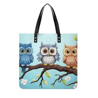 Owls on A Branch Leather Handbags Crossbody Bags for Women Trendy Vegan Purses Shoulder Handbags wit